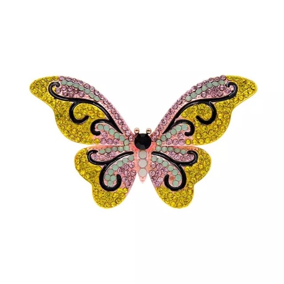 Private Label Jewelry - Rhinestones Butterfly Brooch Pin